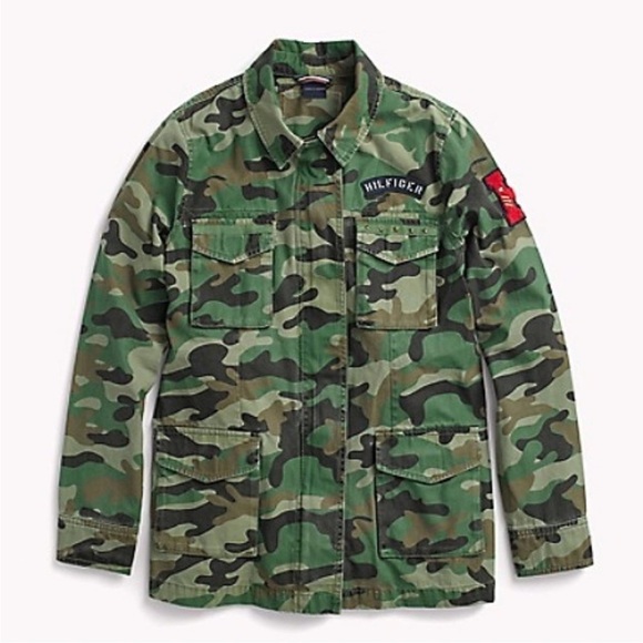 Tommy Hilfiger Denim Camo Field Utility Military Jacket - Picture 1 of 15